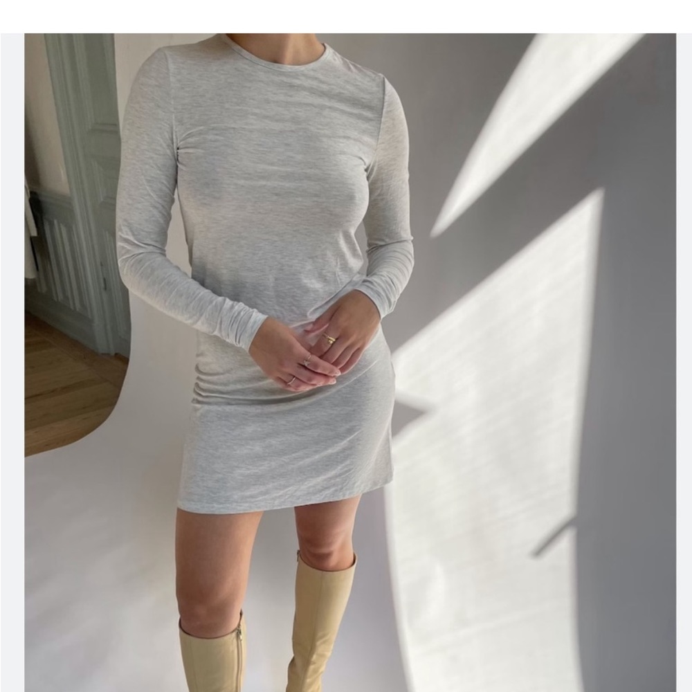 Djerf Avenue Long Sleeve Dress Grey